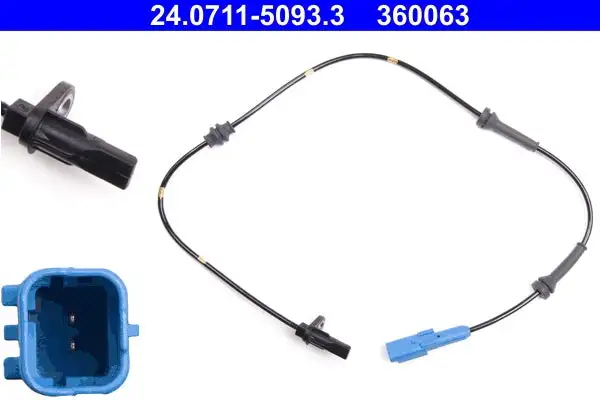 Capteur, vitesse de roue ATE 24.0711-5093.3