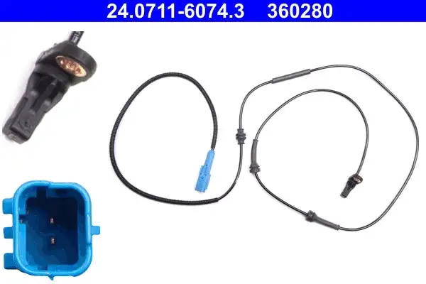 Capteur, vitesse de roue ATE 24.0711-6074.3
