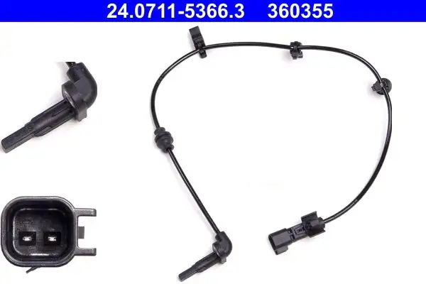 Capteur, vitesse de roue ATE 24.0711-5366.3
