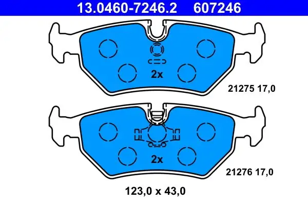 Jeu de 4 plaquettes de frein à disque ATE 13.0460-7246.2
