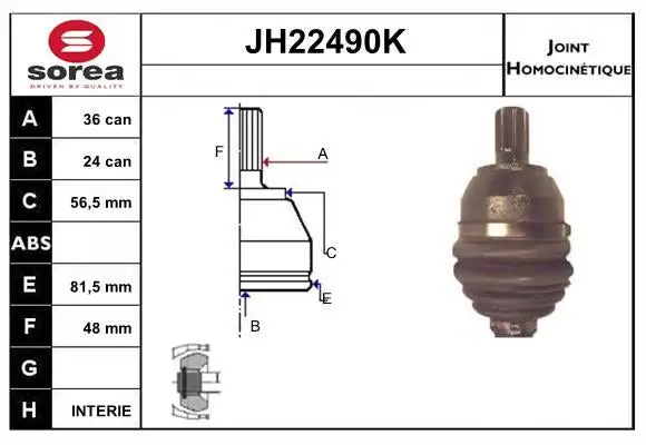 Jeu de joints, arbre de transmission SNRA JH22490K
