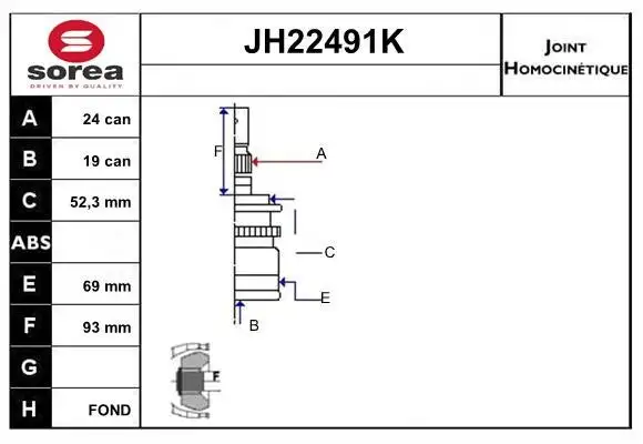 Jeu de joints, arbre de transmission SNRA JH22491K