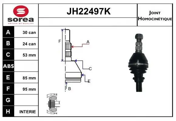 Jeu de joints, arbre de transmission SNRA JH22497K