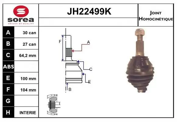 Jeu de joints, arbre de transmission SNRA JH22499K