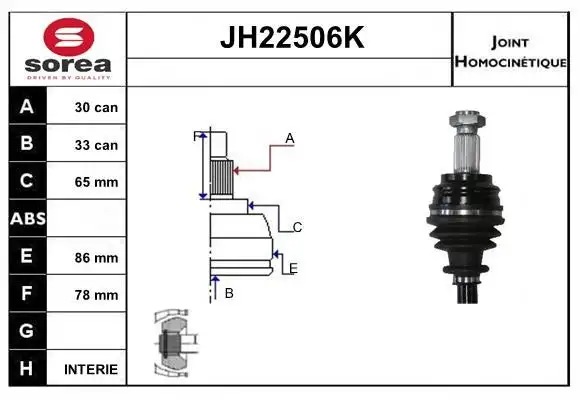 Jeu de joints, arbre de transmission SNRA JH22506K