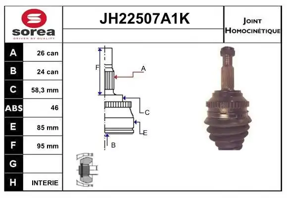 Jeu de joints, arbre de transmission SNRA JH22507A1K