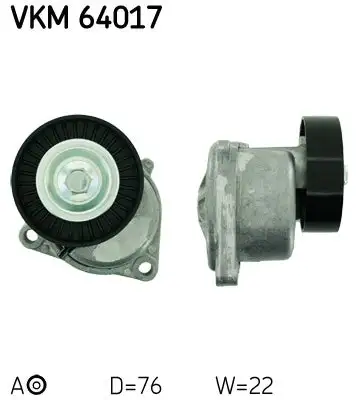 Tendeur de courroie, courroie trapézoïdale à nervures SKF VKM 64017