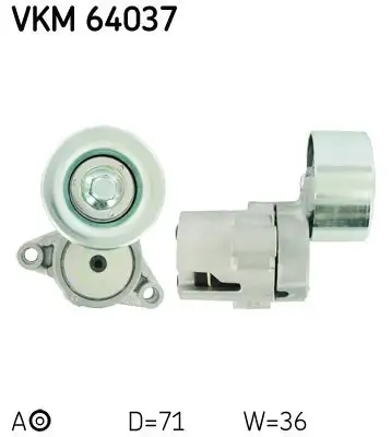 Tendeur de courroie, courroie trapézoïdale à nervures SKF VKM 64037