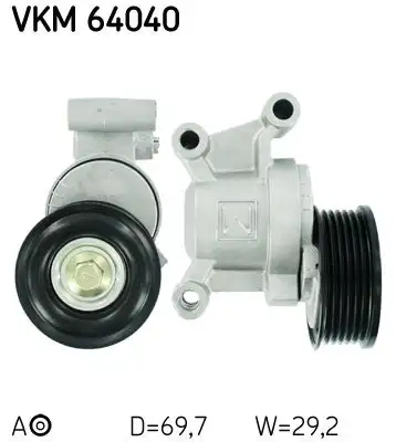 Tendeur de courroie, courroie trapézoïdale à nervures SKF VKM 64040