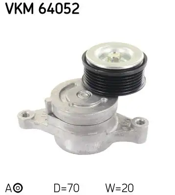Tendeur de courroie, courroie trapézoïdale à nervures SKF VKM 64052