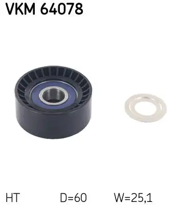 Tendeur de courroie, courroie trapézoïdale à nervures SKF VKM 64078