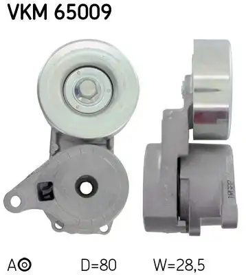 Tendeur de courroie, courroie trapézoïdale à nervures SKF VKM 65009