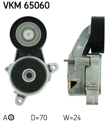 Tendeur de courroie, courroie trapézoïdale à nervures SKF VKM 65060