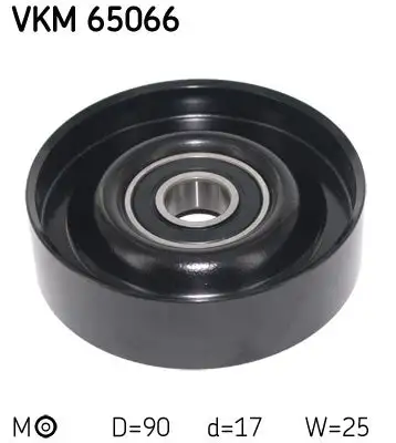 Tendeur de courroie, courroie trapézoïdale à nervures SKF VKM 65066