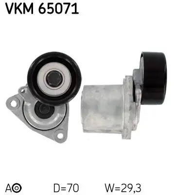 Tendeur de courroie, courroie trapézoïdale à nervures SKF VKM 65071