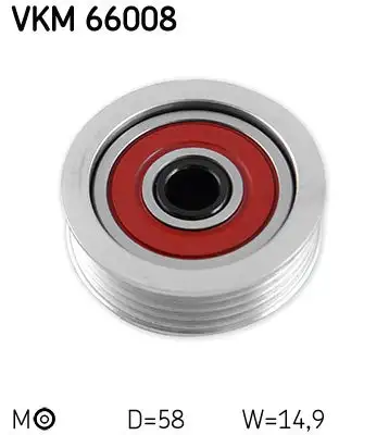Tendeur de courroie, courroie trapézoïdale à nervures SKF VKM 66008