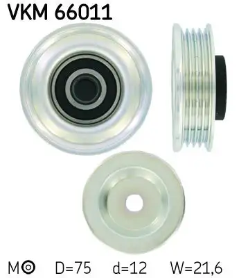 Tendeur de courroie, courroie trapézoïdale à nervures SKF VKM 66011