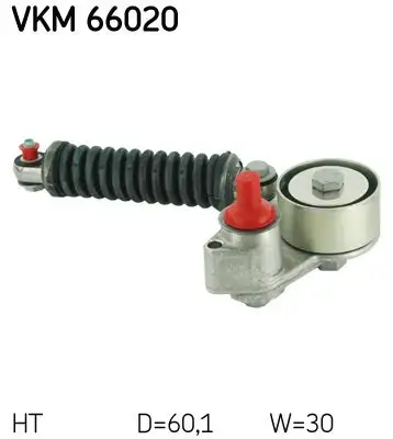 Tendeur de courroie, courroie trapézoïdale à nervures SKF VKM 66020