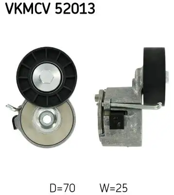 Tendeur de courroie, courroie trapézoïdale à nervures SKF VKMCV 52013
